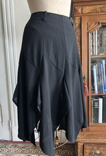 Vintage Y2K Black Handkerchief Hem Midi Skirt Asymmetrical Fairy Goth Whimsigoth