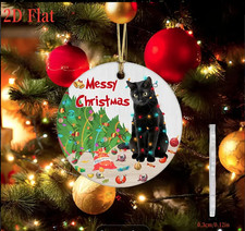 Christmas Tree Ornaments - Cute Black Cat Acrylic Hanging Decoration Gift CRS-13
