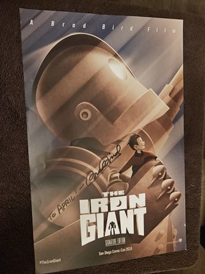 Brad Bird Hand Signed Iron Giant Promo Poster SDCC Rare
