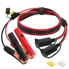 4ft / 1.2m 14 AWG Extension Cord Dual Plug Socket with Battery Clamp 12V/ 24V...
