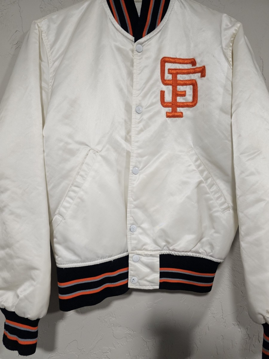 Vtg Rare MLB San Francisco Giants White Starter Satin Bomber