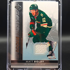 Upper Deck 2022-23 SP Rookie Authentics Matt Boldy RC Jersey MEM #137 Wild