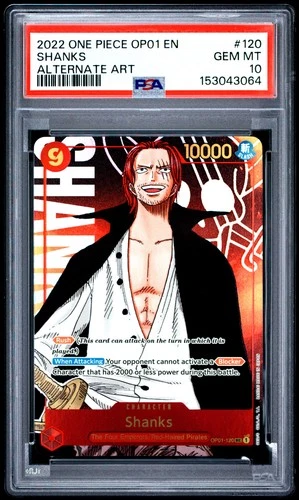 2022 One Piece Op01-Romance Dawn #120 Shanks Alternate Art PSA 10