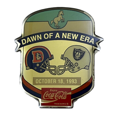 Denver Broncos Los Angeles Raiders 1993 Coca-Cola Dawn of a New Era #1 Lapel Pin