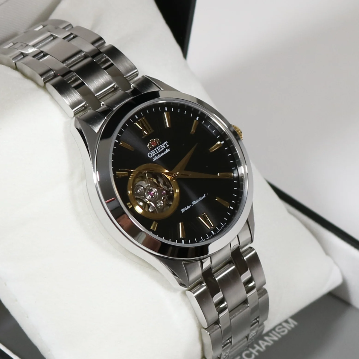 Orient Men's Open Heart Black Dial Automatic Watch AG03002B