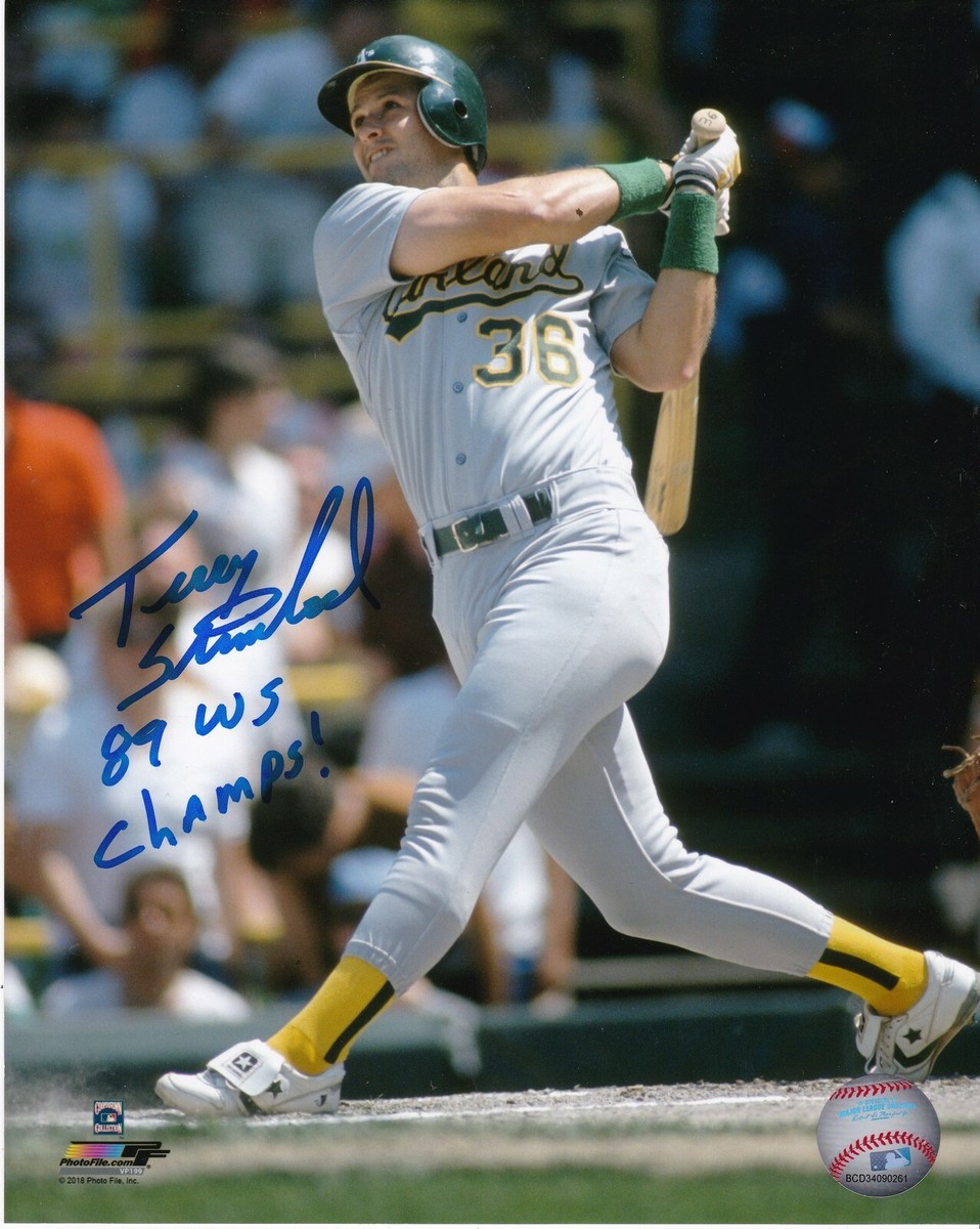 TERRY STEINBACH OAKLAND A'S 1989 WS CHAMPS ACTION SIGNED 8x10 | eBay