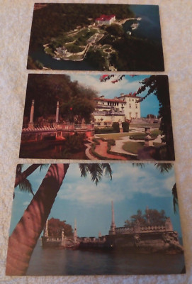 3 KARTEN;AMERIKA;FLORIDA;MIAMI VIZCAYA ART MUSEUM;DEERING ESTATE;1960;STONE BARGE