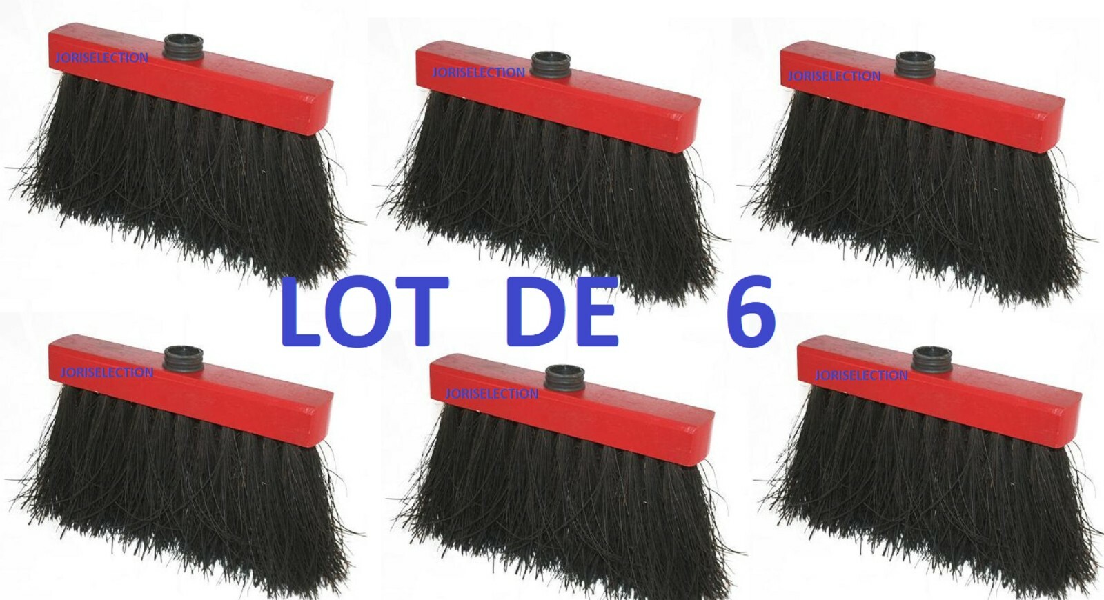 Balai Mickey extérieur ménage jardin lot de 6 brosses 29 cm avec bassine de ramassage