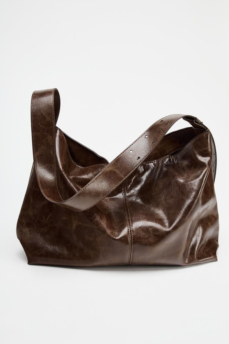 【ZARA】トートバッグ 6087/410/709 Zara Tote Bag Dark Golden Brown 6087/410/709 Adjustable