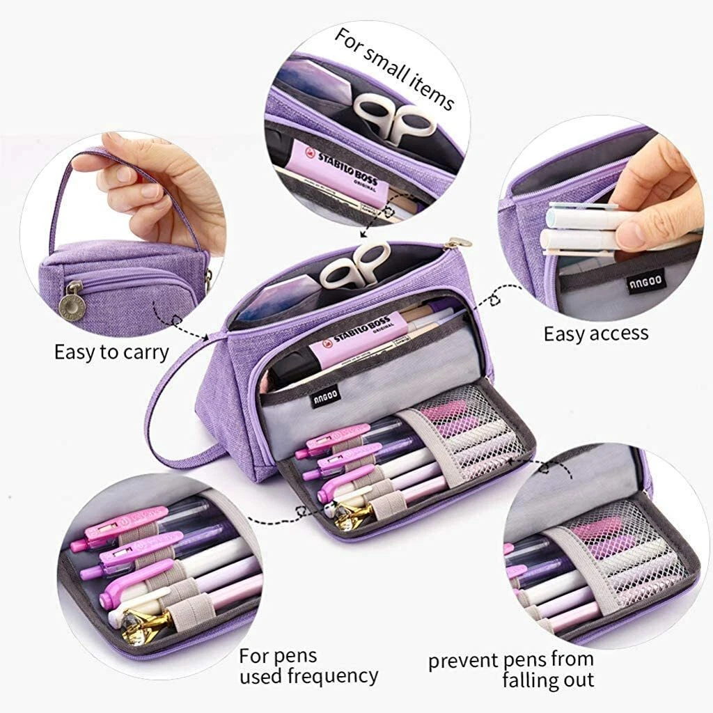 Transparent Mesh Pencil Case Medium Capacity Pen Case Pencil Pouch Pen  Pouch Zipper Pouch Makeup Bag College School Office 