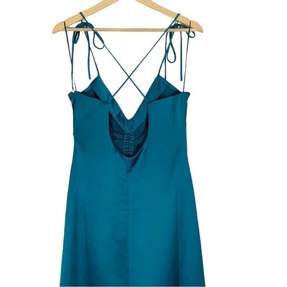 Jason Wu Womens Satin v neck Halter Midi Slip Dress Blue Size Large | eBay Jason Wu Womens Satin v neck Halter Midi Slip Dress Blue Size Large | eBay