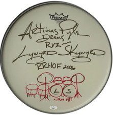 Artimus Pyle Autographed RR HOF 2006 14' Drum Head (JSA)