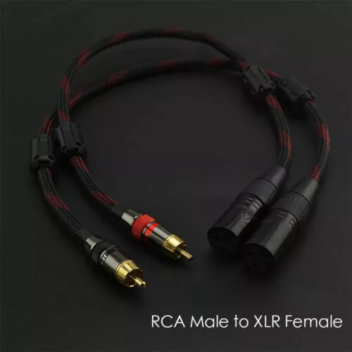 Coppia Cavo Segnale Audio HiFi Rame RCA a XLR Femmina/Maschio per MIC/Amplificatore - Foto 3 di 22
