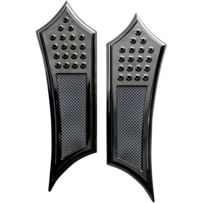 Accutronix Front Floorboards, Extended, Black, Drilled, Instigator | FBF91-DIB