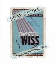 1937 Wiss Shears Scissors Tinners Snips machinist garage metal tin sign wall art
