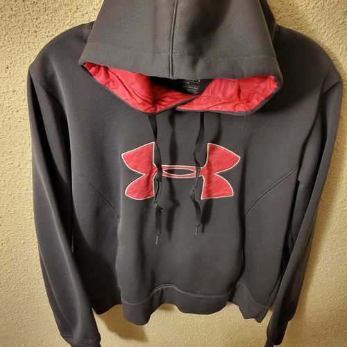 Under Armour Girls Large Storm Hoodie cold gear 1239149 gray pink Breast Cancer - Picture 3 of 8
