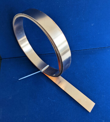 Bronzeblech CuSn6 Bronze Blech Band 35 mm Breite x 0,8 mm Dicke, ca. 5m lang