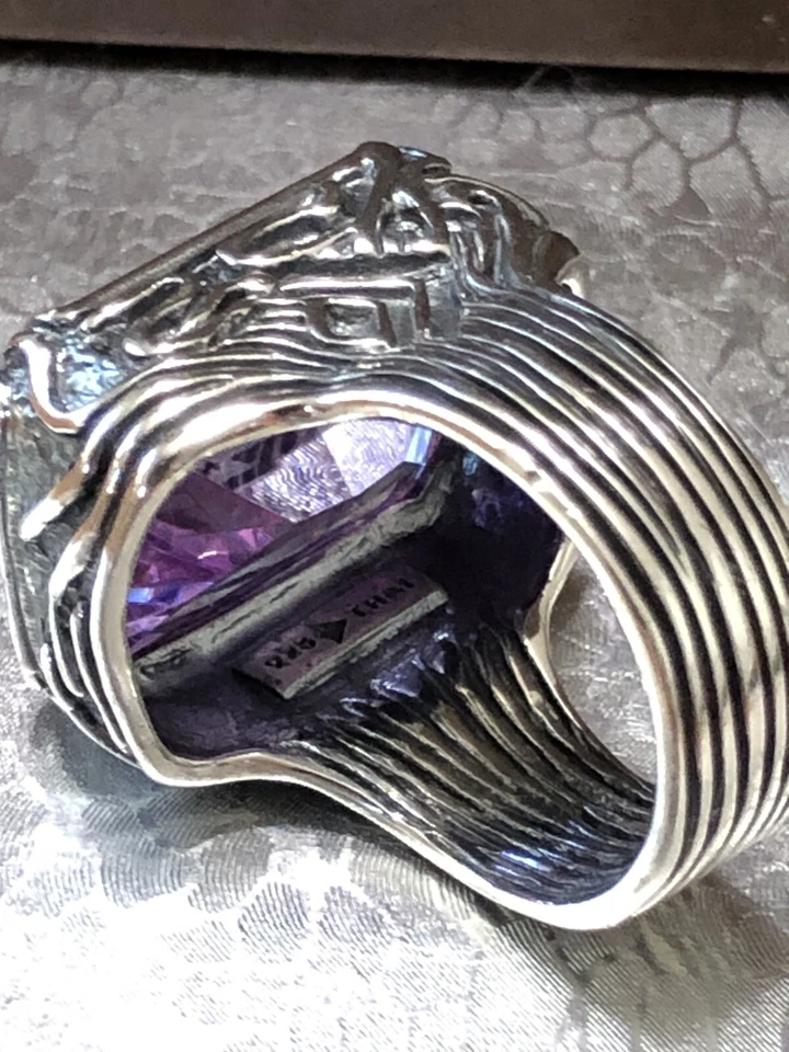 Anillo Silpada Plata Esterlina Lavanda Campos Púrpura Circonita R2001 Talla 7.5 Foto 4 de 4