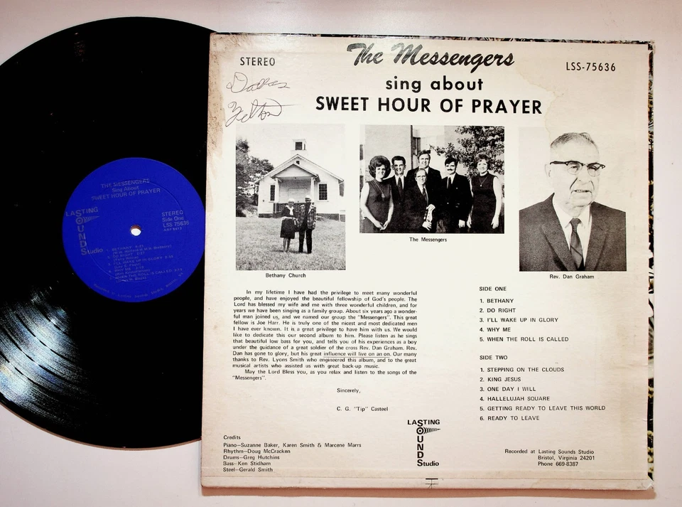 Bristol VA Messengers Sweet Hour Of Prayer Gospel Christian Vinyl LP Record VG+ - Image 2 of 4