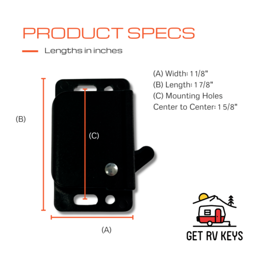 2 Pack 5838 Black Grabber Latch WITH HARDWARE RV Trailer Catch CL308