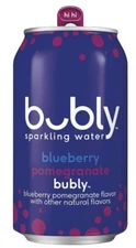 Bubly Sparkling Water, 12 fl oz Cans, Blueberry Pomegranate, 18 Count