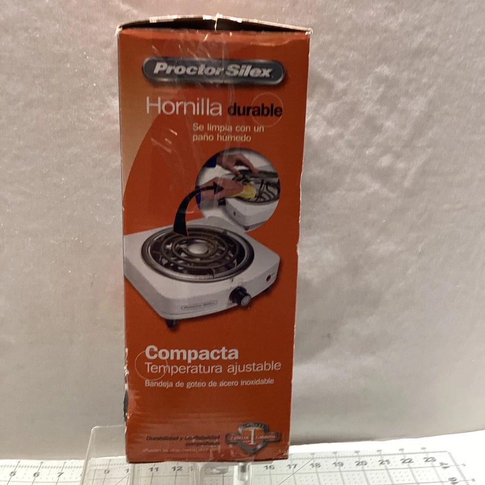Placa caliente Proctor Silex Durable Quinto Quemador Blanco Bobina Única Modelo 34101Y Foto 3 de 4