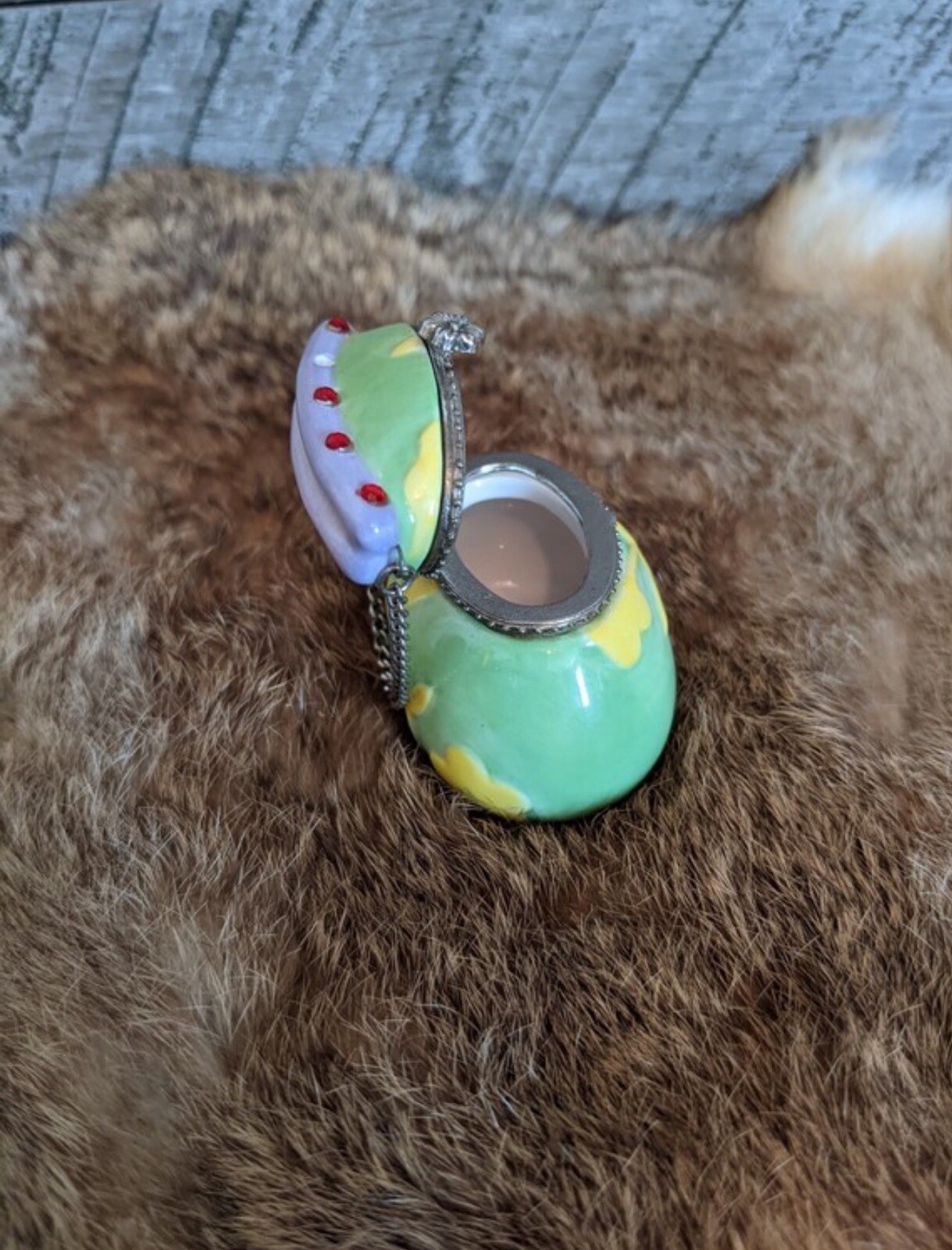 Vintage Ceramic Purse Pill Container