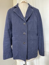 Mhl By Margaret Howell Navy Blue Cotton & Linen Workwear Jacket Uk10 Rrp£395.00