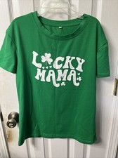 CAMICIA NUOVA LUCKY MAMA SHAMROCK GIORNO DI SAN PATRIZIO TAGLIA SMALL NUOVA SENZA ETICHETTA