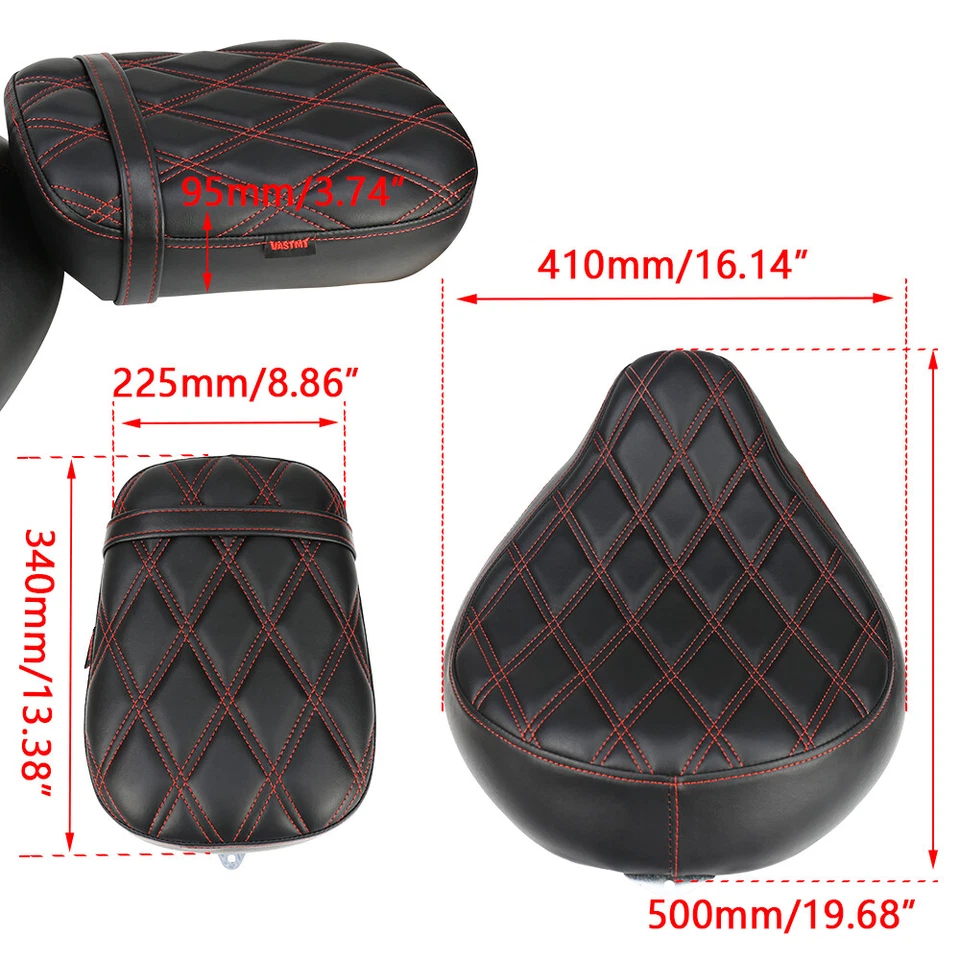 2-Up Seat Red Diamond For Honda Spirit Shadow ACE VT750 1998 1999 2000 2001-2003 Foto 4 de 4