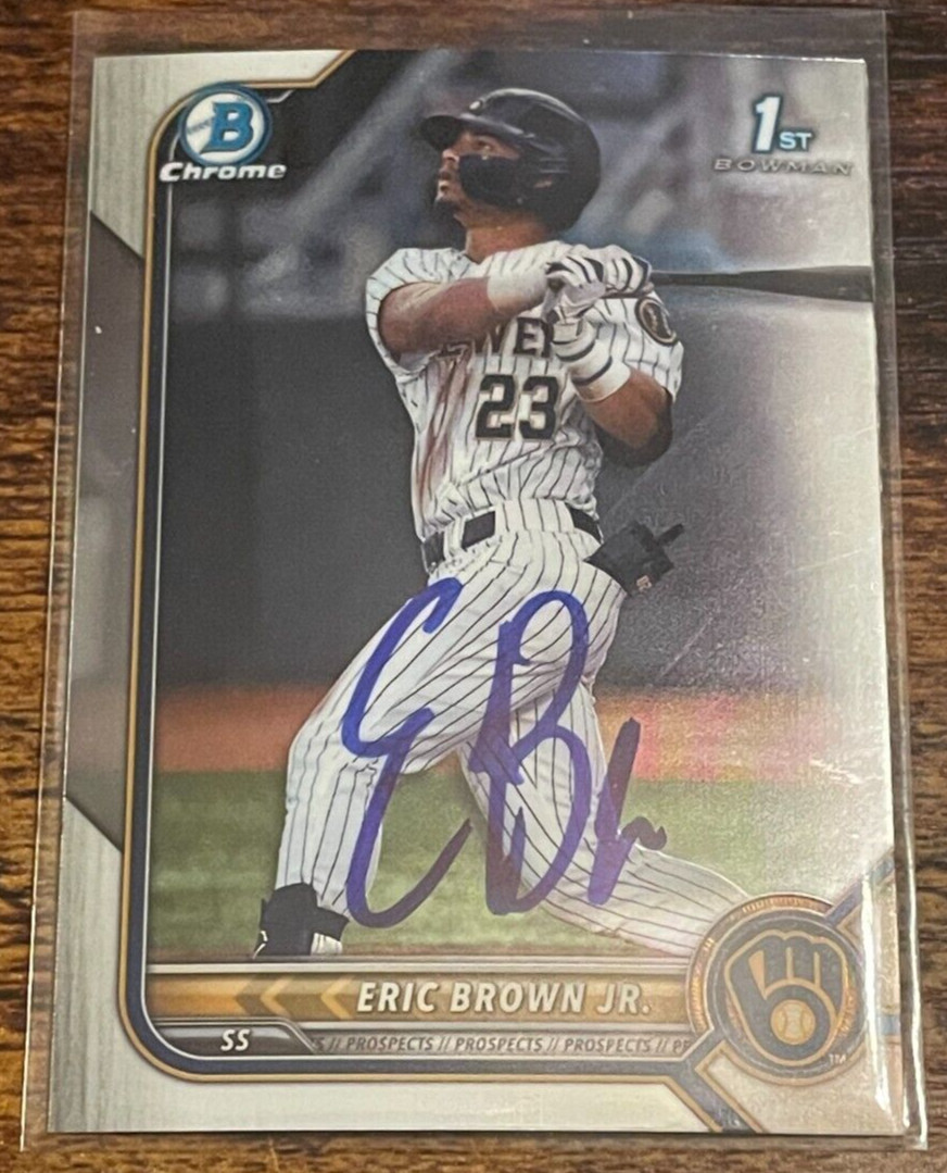 ERIC BROWN JR. signed auto autographed 2022 1st Bowman Chrome COA