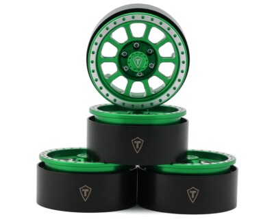 Treal Hobby Type V2 1.9'' Beadlock Wheels (Green/Silver)