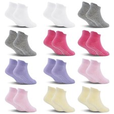 Toddler Girl Socks 12 Pairs Non Slip Skid Kids Ankle Boys Girls Toddlers Grip...