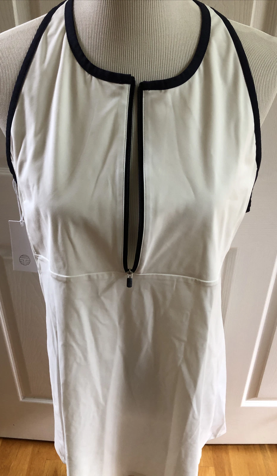 Abito Tory Burch Sport Quarter Zip Racerback A Line tempo libero tennis XL NUOVO CON ETICHETTE