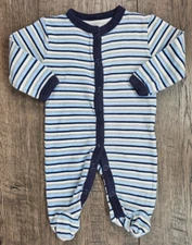 Baby Boy Clothes Luvable Friends Preemie Blue Striped Outfit
