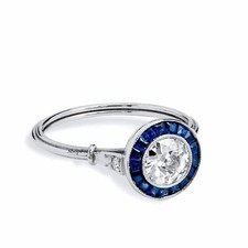 Vintage Art Deco 1.49Ct White Round CZ Engagement Ring 925 Sterling Silver