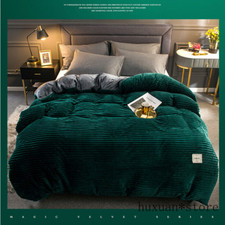 Soft Warm Coral Velvet Quilt Bed Cover Flannel Thickening Duvet Bedding Cover