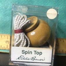 NEW Vintage Eddie Bauer Wood Spin Top Tempo In Box W Instructions LOT W