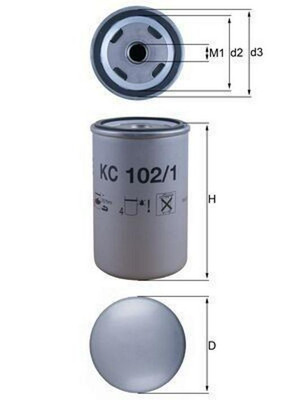 Kraftstofffilter MAHLE ORIGINAL KC 102/1 für MAN EL EM G90 L2000 M 2000 L M90