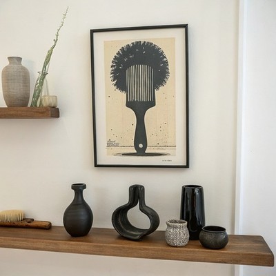 Vintage Afro Haarkamm Wand afrikanisches Poster afrozentrisch Puff Auswahl cool trendiges Gif