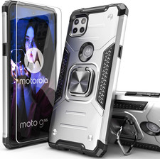 For Moto One 5G Ace Case with Protector,Hybrid Drop Test Coer with Kickstand Stu