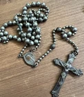 Vintage WWII Military Rosary Religious Catholic Medal Crucifix Pendant