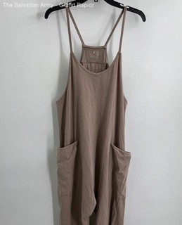 Free People Womens Light Brown Hot Shot One Piece Jumpsuit Size Medium