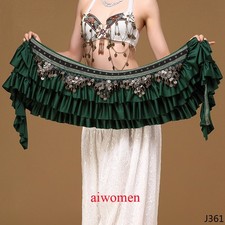 Adults Women Belly Dance Costume Vintage Tribal Beads Coins Hip Scarf Belt Wrap