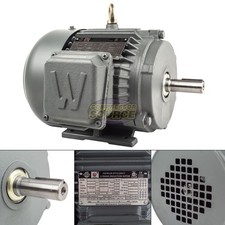 1 HP 3 Phase Electric Motor 1800 RPM 143T Frame TEFC 230/460V Premium Efficiency