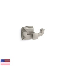 Kohler 27411-BN Riff Double Robe Hook, Vibrant Brushed Nickel