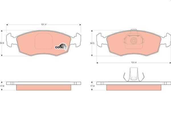 Bremsbelagsatz FÜR Fiat Doblo Grossraumlimousine (119 , 223 ) - TRW GDB1443-image