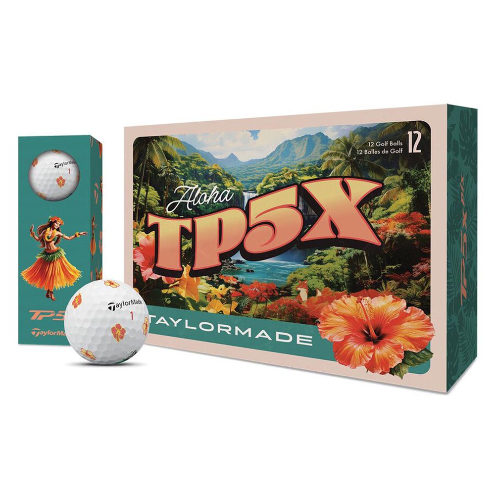 NEW TaylorMade Golf TP5x Pix Island Time Aloha Exclusive Golf Balls - 1 Dozen