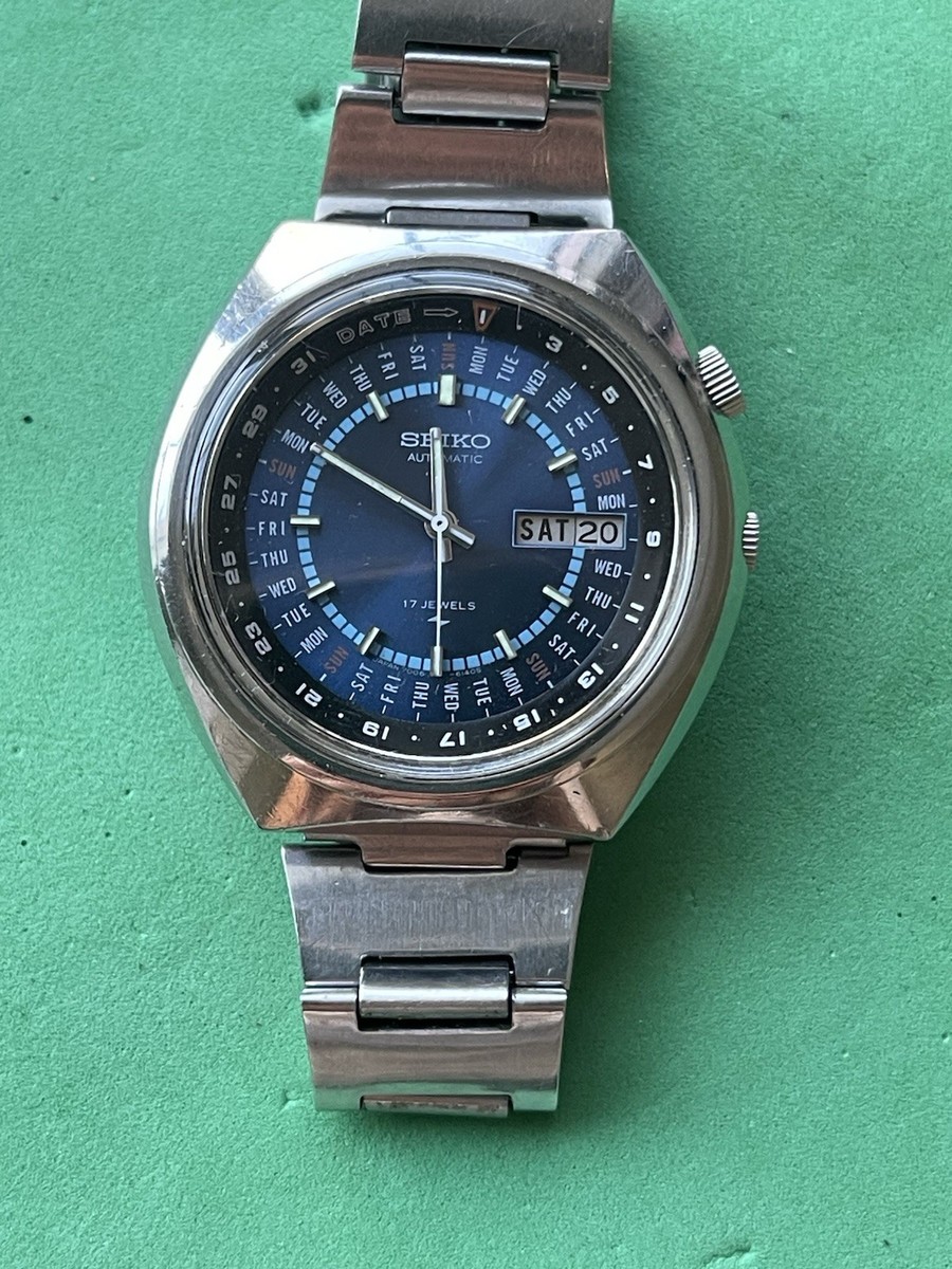 Vintage Seiko 7006-6039 Blue Dial Day/Date Perpetual Calendar