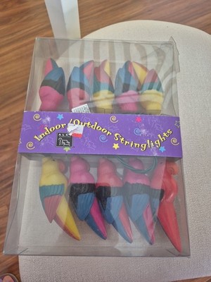 Parrot Tropical Birds Lights Party Pool Patio Light String 9 Feet NIB